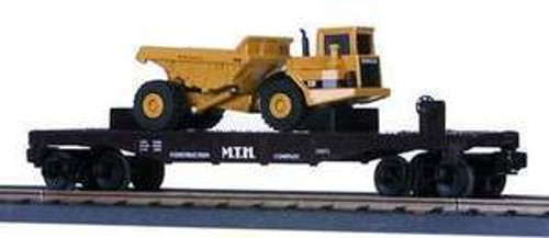 MTH Railking Flat Car w/CAT  Dump Truck, 3 rail