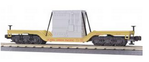 MTH Rail King UP Depressed  Center Flat Car  w/transformer load, 3 rail