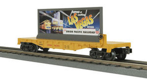 MTH Rail King UP Flat Car with Las Vegas billboard, 3 rail