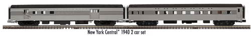 Atlas O Premier NYC  Empire State Express   2 car streamlined  passenger set, 3 rail