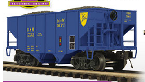 Pre order MTH Premier   D&H (blue)   2 bay fishbelly  hopper car,  3 rail