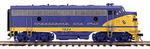 Atlas O C&O  F-7 A Diesel, powered, 3 rail , TMCC/legacy compatible