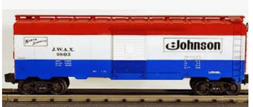 Lot of 3 Lionel  "Standard O" Johnson Wax    40' box cars, 3 rail, LIKE NEw CONDITION