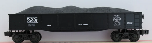 Lionel  "Standard O" NYC 40' gondola with coal load, 3 rail, like new condition