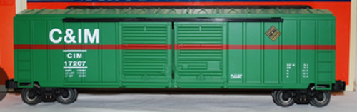 Lionel  "Standard O style " C&IM    50' double door box car, 3 rail, like new