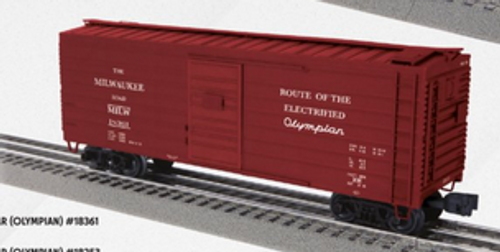 Lionel O MILW "Olympian" ribbed side box car,  3 rail or 2 rail