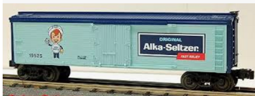 Lionel  traditional size Speedy Alka-Seltzer  reefer, 3 rail