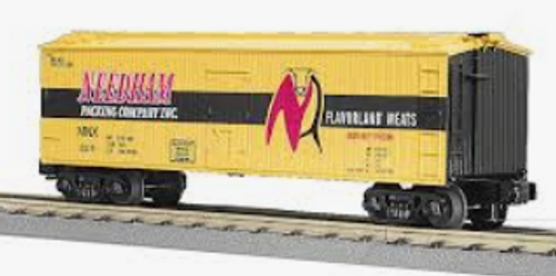 MTH Rail King semi scale Needham Packing woodsided Reefer, 3 rail, like new condition