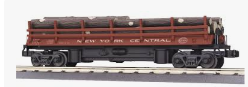 MTH Rail King Scale NYC Operating Log Dump car, 3 rail
