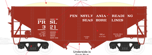 Pre order for PDT special run MTH Premier  PRSL  2 bay fishbelly  sand hopper car 2 rail
