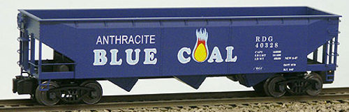 Weaver RDG Blue Coal 3 bay offset hopper car, 3 rail or 2 rail