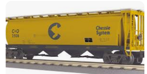 MTH Railking Chessie semi-scale cylindrical covered hopper car, 3 rail