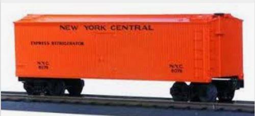 1995 MTH Rail King NYC Semi-Scale woodsided  Reefer (orange), 3 rail