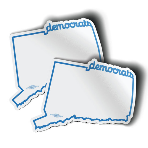 CT Democrat State Outline (4" x 3" Vinyl Sticker -- Pack of Two!) CT Democrat State Outline (4" x 3" Vinyl Sticker -- Pack of Two!)