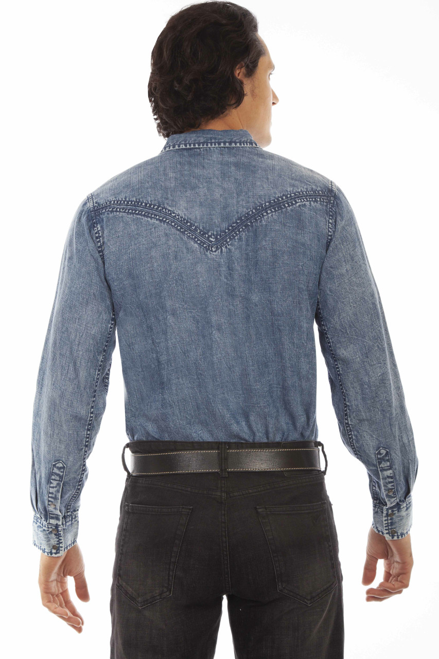 Stylish Men'S Denim Long Sleeve Shirt PS-285 - Parts Unknown