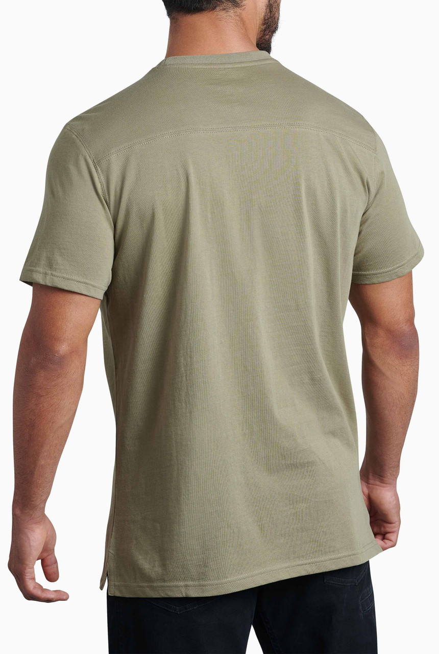 T-Shirt Homme Kuhl Mountain Lines – Gris, 100% Coton Bio – Taille S