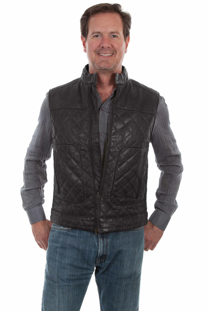 QUILTED MEN'S Leather Vest 1026 - Parts Unknown