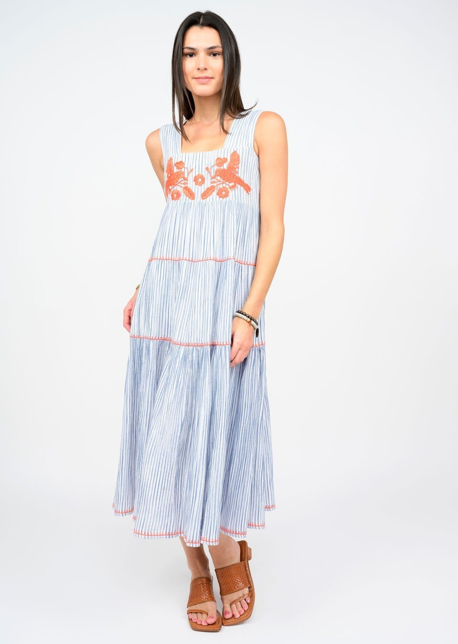 Rosa Embroidered Striped Dress ROSA Rosa Embroidered Striped Dress ROSA