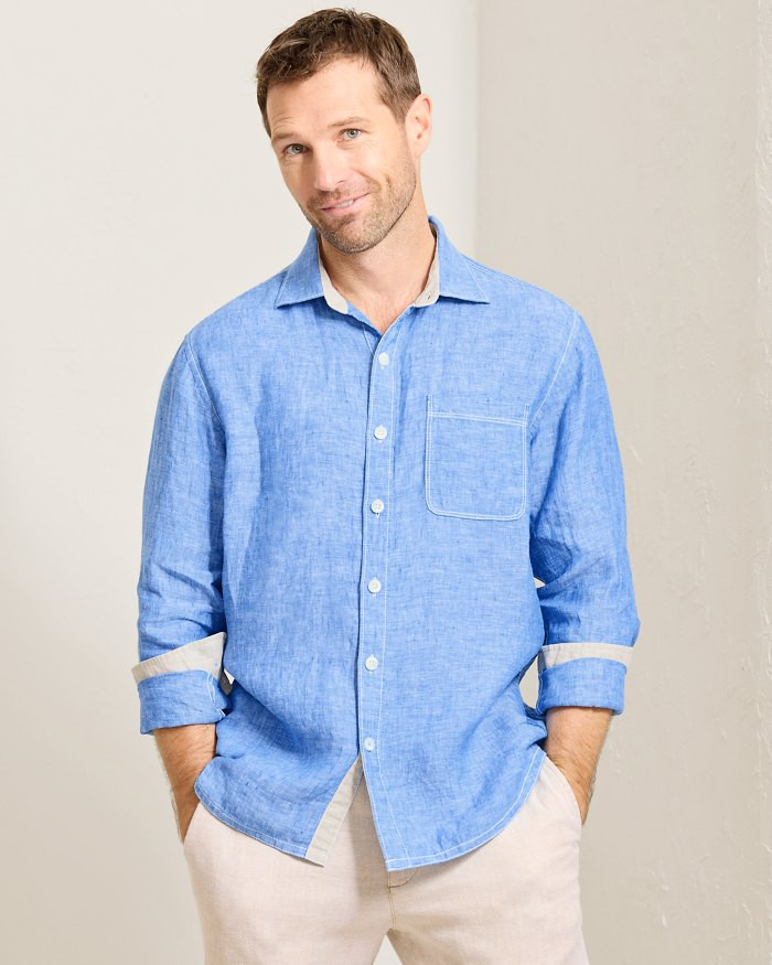 Paradise Breezer Linen Long-Sleeve Shirt,Paradise Breezer Linen