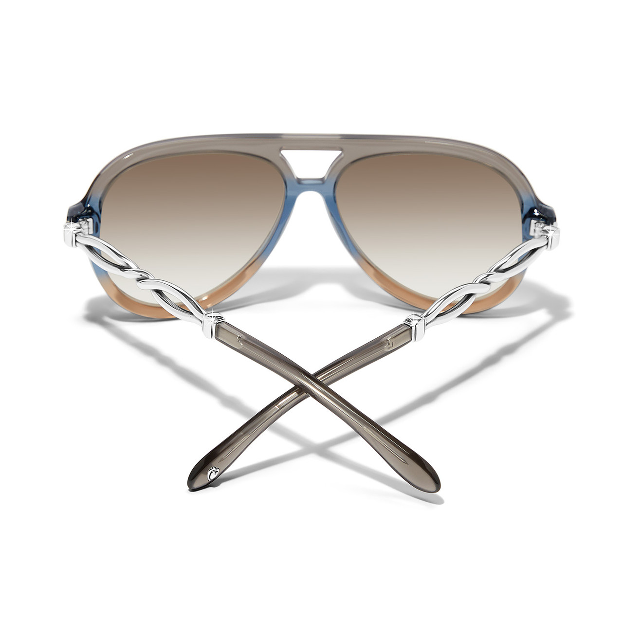 NEW BRIGHTON women\'s interlok woven sunglasses in silver Interlok Braid Sunglasses - Brighton main image 3