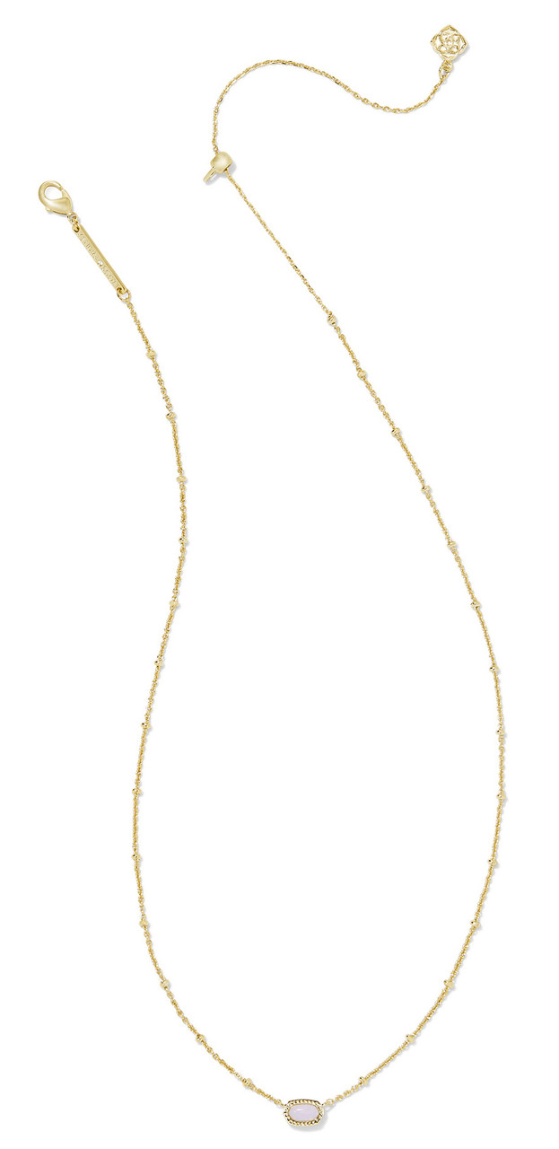 Mini Elisa Gold Satellite Short Pendant Necklace in Pink