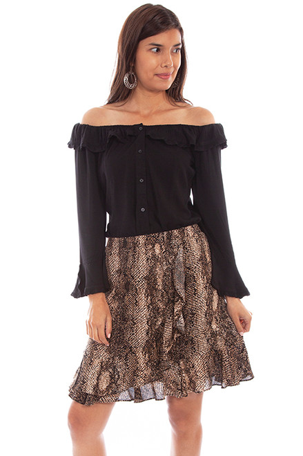 19" Ruffled Python Skirt HC676