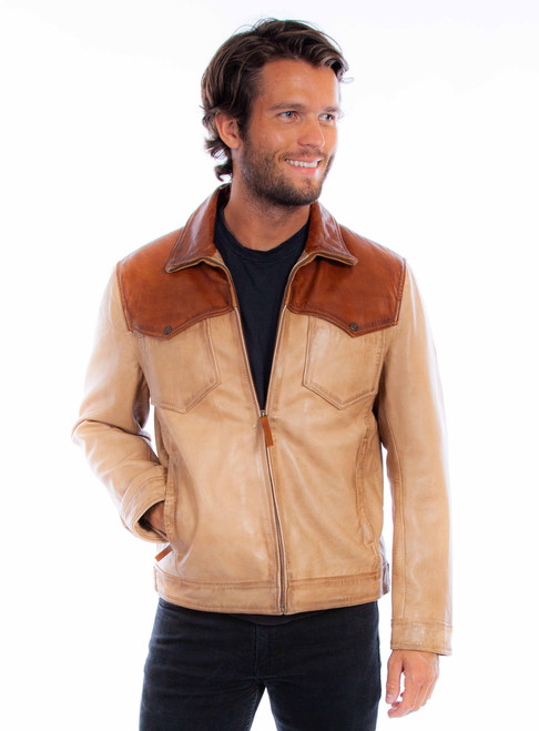 TWO TONE Leather Jacket 2038