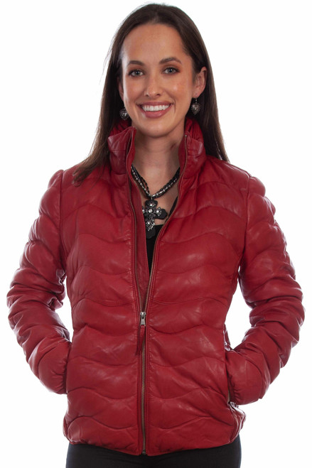 FRONT ZIP RIBBED Leather Jacket L620