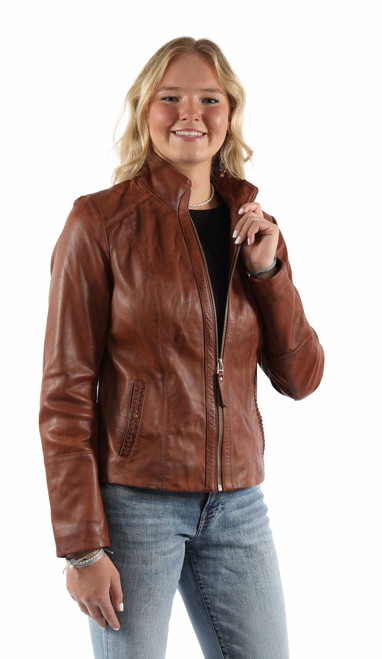 LIGHTWEIGHT Leather ZIP FRONT Jacket,Zip Front Jacket L5