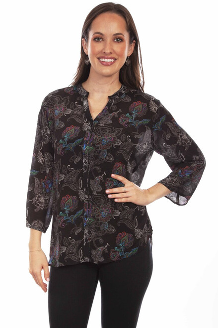 FLORAL PRINT BLOUSE HC803