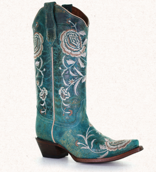 Floral Embroidered 13" Snip Boot # L5712