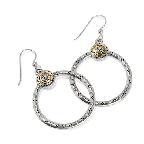 Mosaic Two Tone French Wire Hoop Earrings JA9924