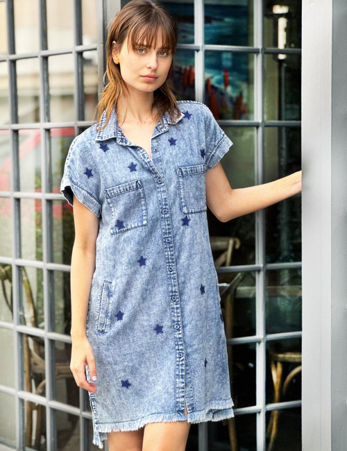 DENIM ROCKSTAR SHIRTDRESS BT6318D