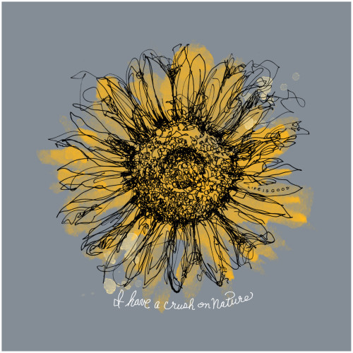 Scribbled Sunflower V-Tee 107997