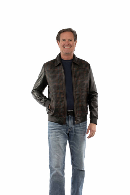 Leather Weaved Men's Jacket 2114