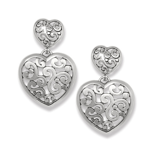 Contempo Heart Double Post Drop Earrings JA0087
