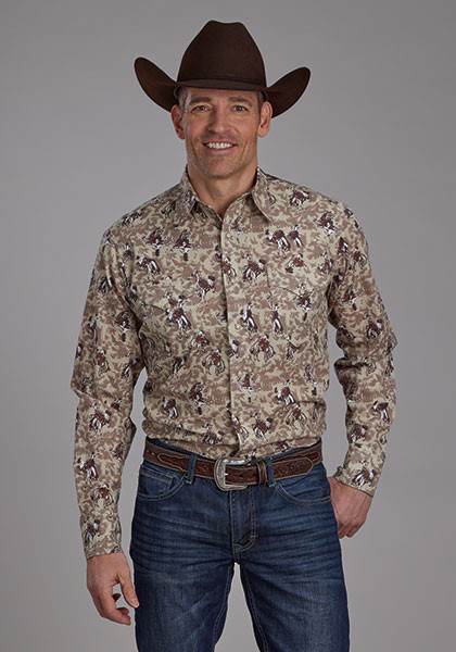 Brushstroke Cowboy Long Sleeve Snap Shirt 0486-0651