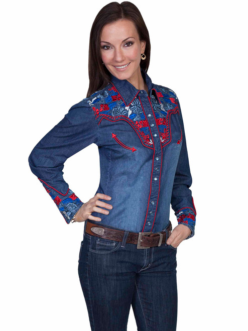 Poly/rayon blend snap front shirt PL-654C