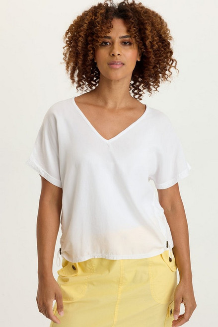Dashell Twill Corded V-Neck Top 14926