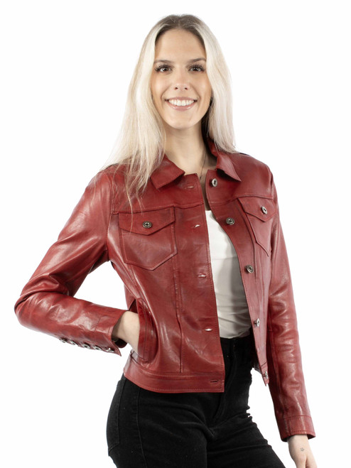 Soft Leather Jean Jacket L1031