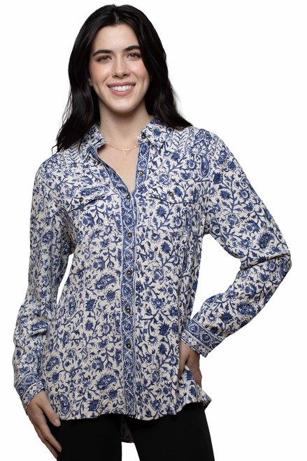 Long Sleeve Print Blouse HC1056