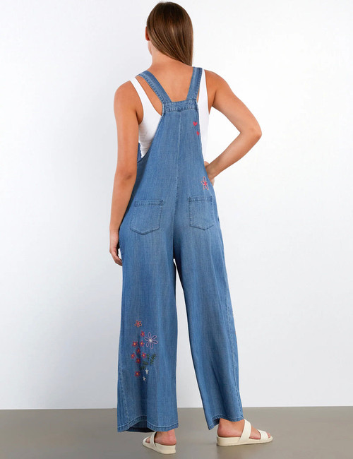 Full Bloom Embroidered Overalls BT7506