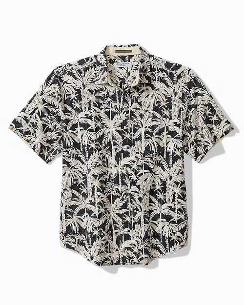 Nova Wave Nero Palms Cotton Blend Short Sleeve Shirt ST327623