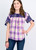 Belen-Plaid Fringe Top BELEN