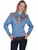 Poly/rayon blend snap front shirt,Floral Tooled Blouse PL-654