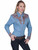 Poly/rayon blend snap front shirt,Floral Tooled Blouse PL-654