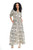 Button Down 1/2 Sleeve Maxi With Belt LAPIS DAI DRESS
