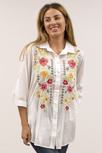 Kira Embroidered Short Sleeve Shirt KYCO858 - Parts Unknown