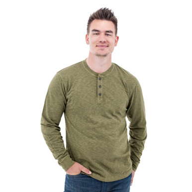 L'Appartement【GOOD GRIEF!】 HENLEY NECK Kayce Henley Long Sleeve Shirt D17664 - Parts Unknown