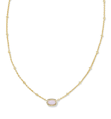 Mini Elisa Gold Satellite Short Pendant Necklace in Pink